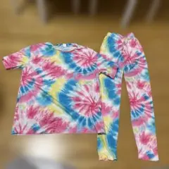 SHEIN タイダイ柄 Tシャツ レギンス セットアップ 130-140
