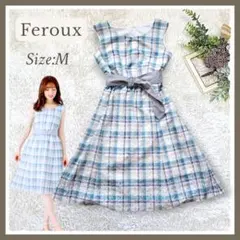 超美品✨️Feroux フェルゥ ワンピース レース チェック ベルト M