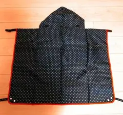 美品　抱っこ紐　 フード付きレインカバー　水玉　ネイビー