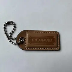 COACH ベージュレザーキーホルダー