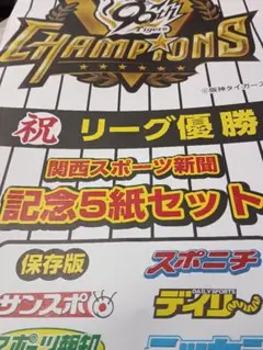関西限定スポーツ新聞記念5紙セット　のし袋のみ　阪神タイガース優勝