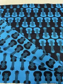 ギター柄ニット生地　リバーシブル