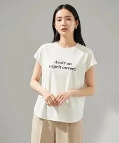 【UNFILO】BEAUTY FORM-Tコットン ロゴフレンチT Mサイズのサムネイル