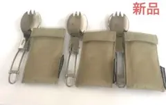 携帯用　新品 Keith 折り畳み　フォークスプーン ケース付き　3本