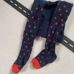 ジャカディ　Jacadiタイツ　ドット✖️ネイビー