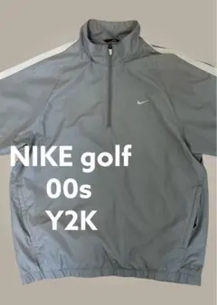 テック系】ナイキ ハーフジップ ナイロンジャケット 黒 チームロゴ Y2K 