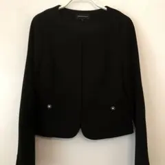 QUEENS COURT ノーカラージャケット ブラック 1のサムネイル