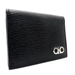 【新品未使用】サルヴァトーレフェラガモ　名刺入れ　レザー　ブラック　大人気 Salvatore Ferragamo サルヴァトーレ フェラガモ 名刺入れ