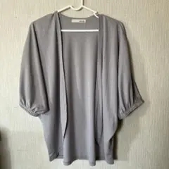 【未使用品】SHOO・LA・RUE 七分袖カーディガン　明るいグレー