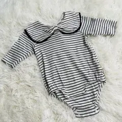 ベビー服　ロンパース　ボーダー　リボン　70〜80cm