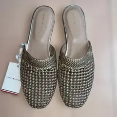 TOMMY HILFIGER 37●メタリッククロシェミュール●23.5のサムネイル
