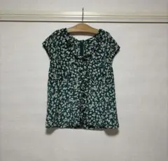 IENA 花柄 フリル ブラウス トップス グリーン