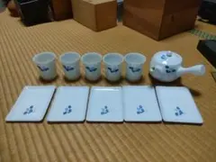茶器セット 急須 湯呑み 5客 小皿 5枚 花柄 和食器 肥前焼 白 磁器 陶器