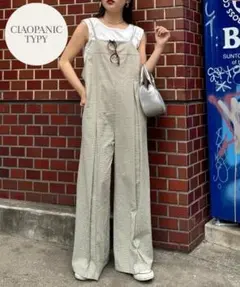 訳あり CIAOPANIC TYPY ムジ見えチェックサッカーサロペット M