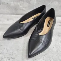 FABIO RUSCONI Vカット フラットパンプス ポインテッドトゥ 36