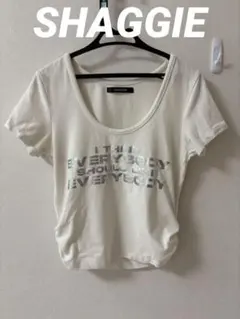 SHAGGIE Ｕネック メッセージ 半袖Tシャツ フリーサイズのサムネイル