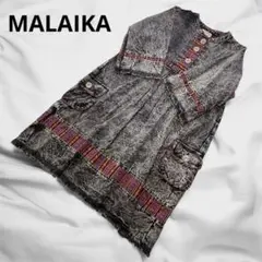 MALAIKA ストーンウォッシュ ワンピース チュニック ブラック