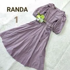 RANDA　ランダパフスリーブフレアーワンピース　ラベンダー　ボートネックのサムネイル