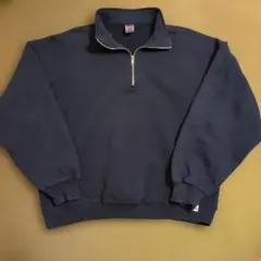 90s00s ラッセルアスレチック ハーフジップスウェット ネイビー L