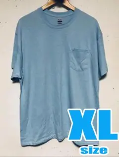 GILDAN ギルダン 6oz ポケT XL ライトブルー ポケット Tシャツ
