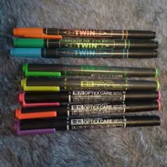 TWIN蛍光ペン＆OPTEX CARE 8本セット