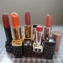 【即発送手続き可能】Chanel・Dior他の口紅5本セット