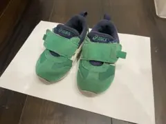 ASICS キッズ スニーカー グリーン/ネイビー　14.5㎝