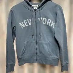 ジップアップ ジップ パーカー ブルー レディース