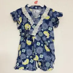 アナと雪の女王 甚平 120cm 女の子　フリル　ブルー