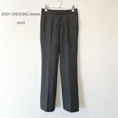 ボディ ドレッシング デラックス スラックス 秋 ストレートパンツ ストライプ