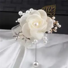 パール風×ラインストーン付 コサージュ入学式　卒業式　結婚式　ラスト1点