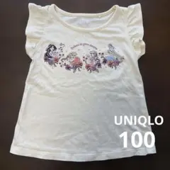 美品【ユニクロ】ディズニー　プリンセス　フリルTシャツ　100サイズ