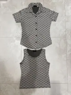 【GUCCI】GGパターン 半袖シャツ タンクトップ アンサンブル セットのサムネイル