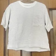 無印良品 ボーダー半袖Tシャツ ベージュ