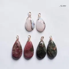No.882✨天然石✨ピアスチャーム3点セット 金具付きOK（有料）