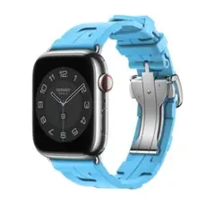 2537 未使用　Apple Watch エルメス　キリム　ブルー　青　スポーツ Apple Watch Hermès 46mmブルー キリムシンプルトゥール