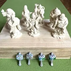 開運、招福、縁起物　七福神 置物 セット & 打ち出の小槌型箸置き 4個のサムネイル