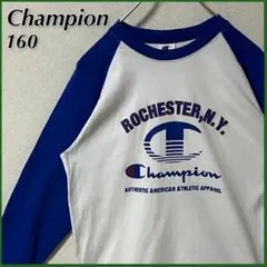 【良品】 Champion ビッグロゴ 長袖カットソー キッズ 160