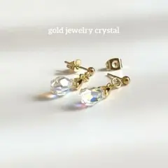 スワロフスキー オーロラクリスタル ピアス