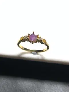 アメジスト 天然石　vintage 11号サイズ　リング akia 12-3