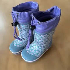 冬用長靴　15.0cm 紫花柄