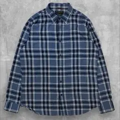 BANANA REPUBLIC ライトフランネル チェックシャツ ブルー系 M