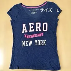 レア　Aéropostale Lサイズ　半袖Tシャツ ネイビーのサムネイル