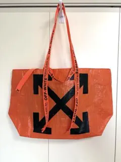 美品　オフホワイト　ニューコマーシャル　トートバッグ　ユニセックス　オレンジ