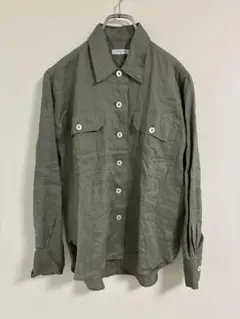 Kamakura Shirts リネンシャツ カーキ Mサイズ　極美品✨のサムネイル