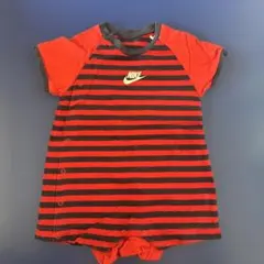 NIKE ベビー ロンパース ボーダー 赤黒のサムネイル