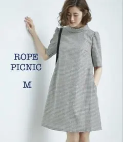 ROPE PICNIC★2way衿付チェック柄ワンピース M