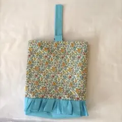 入園入学ハンドメイドシューズ袋花柄フリル裏地付き女の子