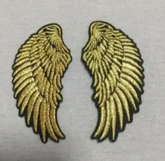 アイロンワッペン　羽根　翼　ゴールド　刺繍　セット