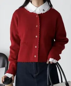 BONLECILL ボンルシール　スカラップVネックニットジャケット